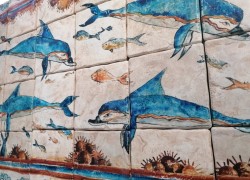 Παράσταση Πλακάκια Τραβερτίνο 80 χ 120 cm Δελφίνια Μινωικά Παράσταση Πλακάκια Τραβερτίνο 80 χ 120 cm Δελφίνια Μινωικά
