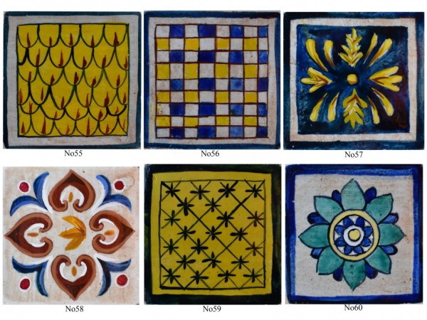 Πλακάκια Τραβερτίνο χειροποίητα ζωγραφιστά Σαντορίνη.