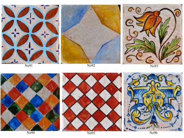 Πλακάκια Τραβερτίνο χειροποίητα ζωγραφιστά Σαντορίνη.