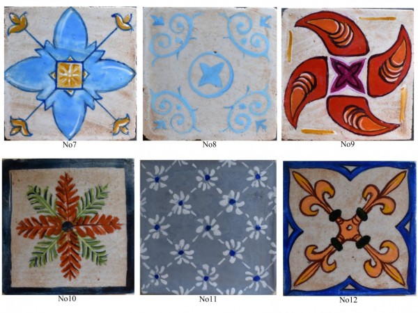 Πλακάκια Τραβερτίνο χειροποίητα ζωγραφιστά Σαντορίνη.