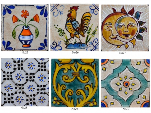 Πλακάκια Τραβερτίνο χειροποίητα ζωγραφιστά Σαντορίνη.