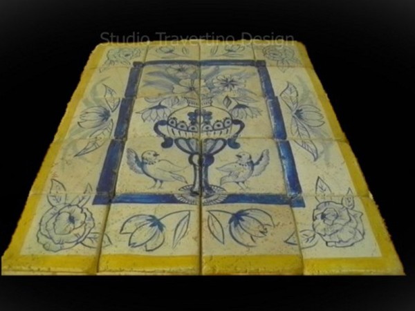 Παραστάσεις με διακοσμητικά χειροποίητα Τραβερτίνο πλακάκια Κλέα Χανιά. 