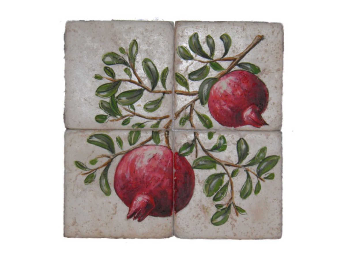 Ρόδια Ντεκόρ Κουζίνας Χειροποίητα Πλακάκια