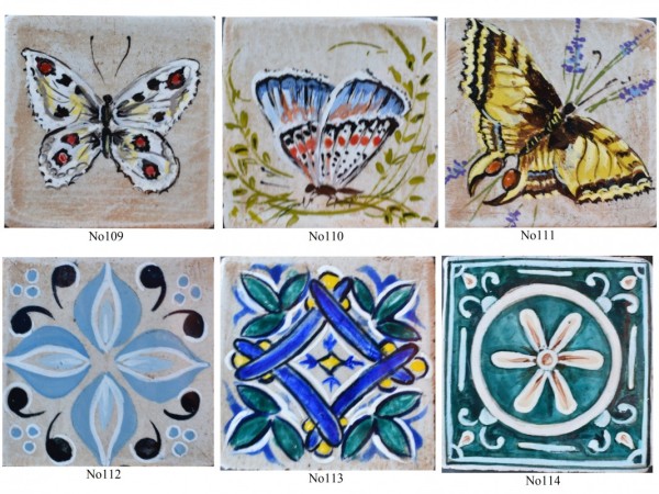 Πλακάκια Τραβερτίνο χειροποίητα ζωγραφιστά Σαντορίνη.