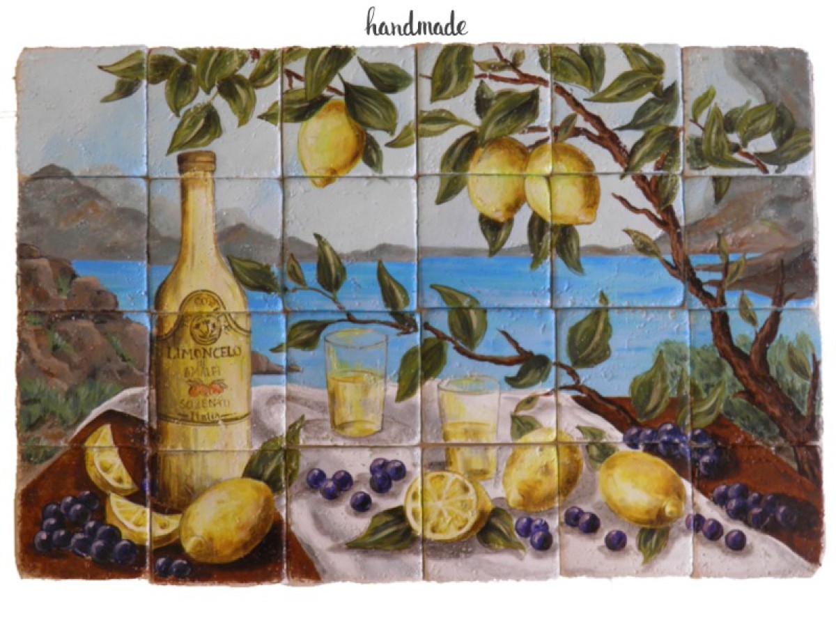 Vintage Πλακάκια Τοίχου Χειροποίητα Παζλ Σχέδιο Λιμοντσέλο