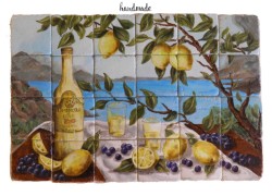 Vintage Handmade Wall Tiles Puzzle Design Limoncello