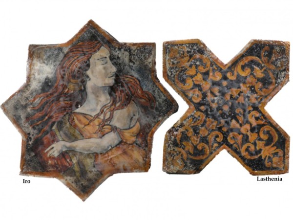 Χειροποίητα Μοναστηριακά Πλακάκια Κνωσός Τραβερτίνο Με Σχέδια Ζωγραφισμένα.