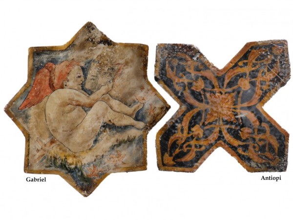 Χειροποίητα Μοναστηριακά Πλακάκια Κνωσός Τραβερτίνο Με Σχέδια Ζωγραφισμένα.