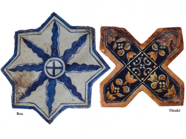 Χειροποίητα Μοναστηριακά Πλακάκια Κνωσός Τραβερτίνο Με Σχέδια Ζωγραφισμένα.