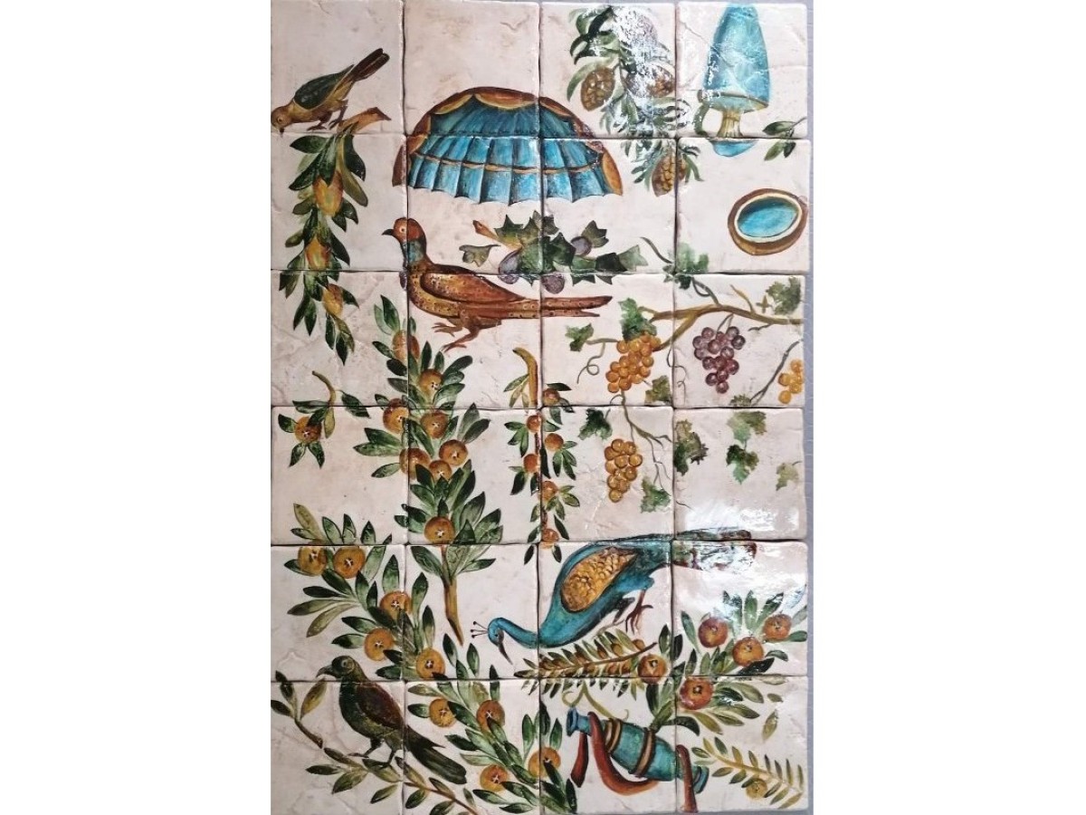 Χειροποίητα ζωγραφικά παράσταση πλακίδια traverrtino παράσταση φάρμα