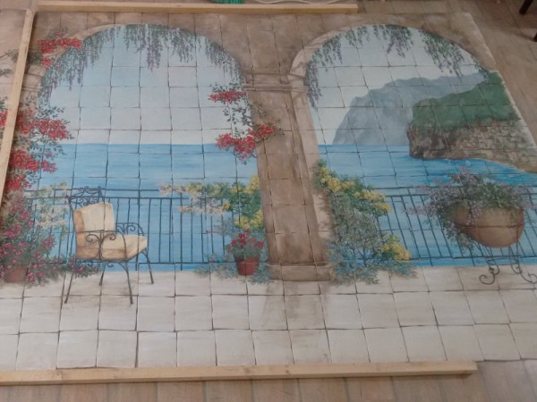 Χειροποίητη Επένδυση Τοίχου Ζαγορά Πλακάκια Σχέδιο Αντικέ.