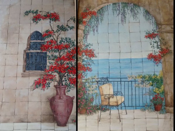 Χειροποίητη Επένδυση Τοίχου Ζαγορά Πλακάκια Σχέδιο Αντικέ.