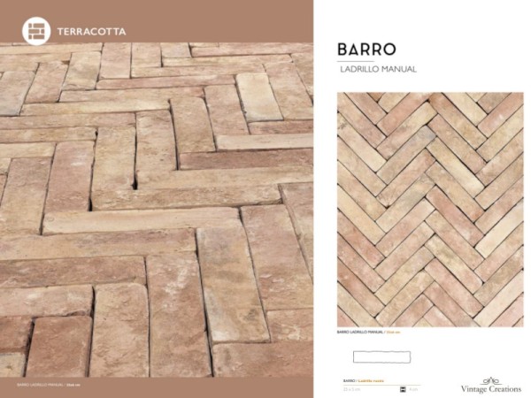 Χειροποίητα Πλακάκια Terracotta Τύπου Τουβλάκι 25x5cm