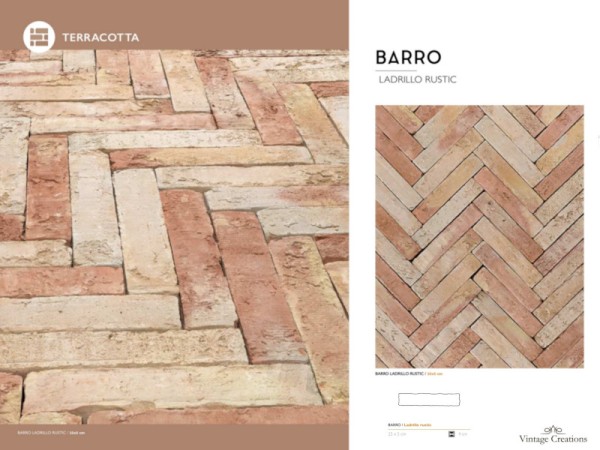 Χειροποίητα Πλακάκια Terracotta Τύπου Τουβλάκι 25x5cm