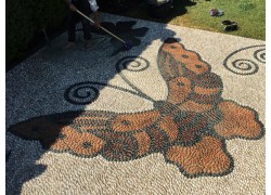 Βοτσαλωτά σχέδια διακοσμητικά δαπέδων τοίχων πεταλούδες 