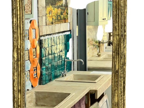 Προσφορά χειροποίητος travertino καθρέπτης 69 x 89 cm χρυσός ορείχαλκος 140,00 €