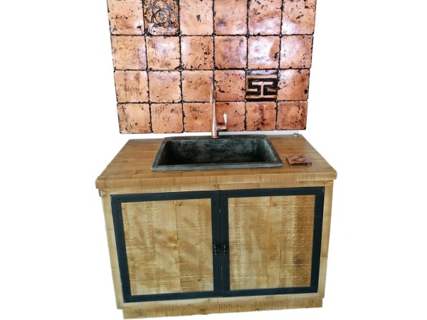 Ρουστίκ Έπιπλο Μπάνιου Χειροποίητο Λίνδος προσφορά 450,00€