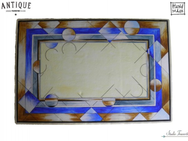 Χειροποίητο τραπέζι βεράντας από πέτρα τραβερτίνο και ζωγραφική στο χέρι καλημέρα προσφορά 220,00 euro