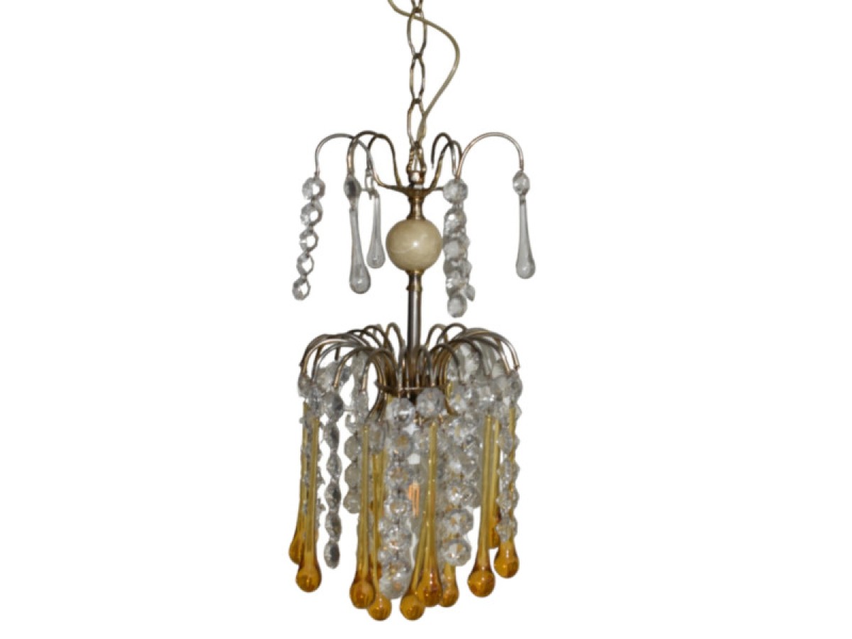 Ειδικής Μεγάλης Αξίας Προσφορά Retro Πολυέλεος φωτιστικό Με Κρύσταλλα Και Μια Λάμπα Τιμή 85,00 €