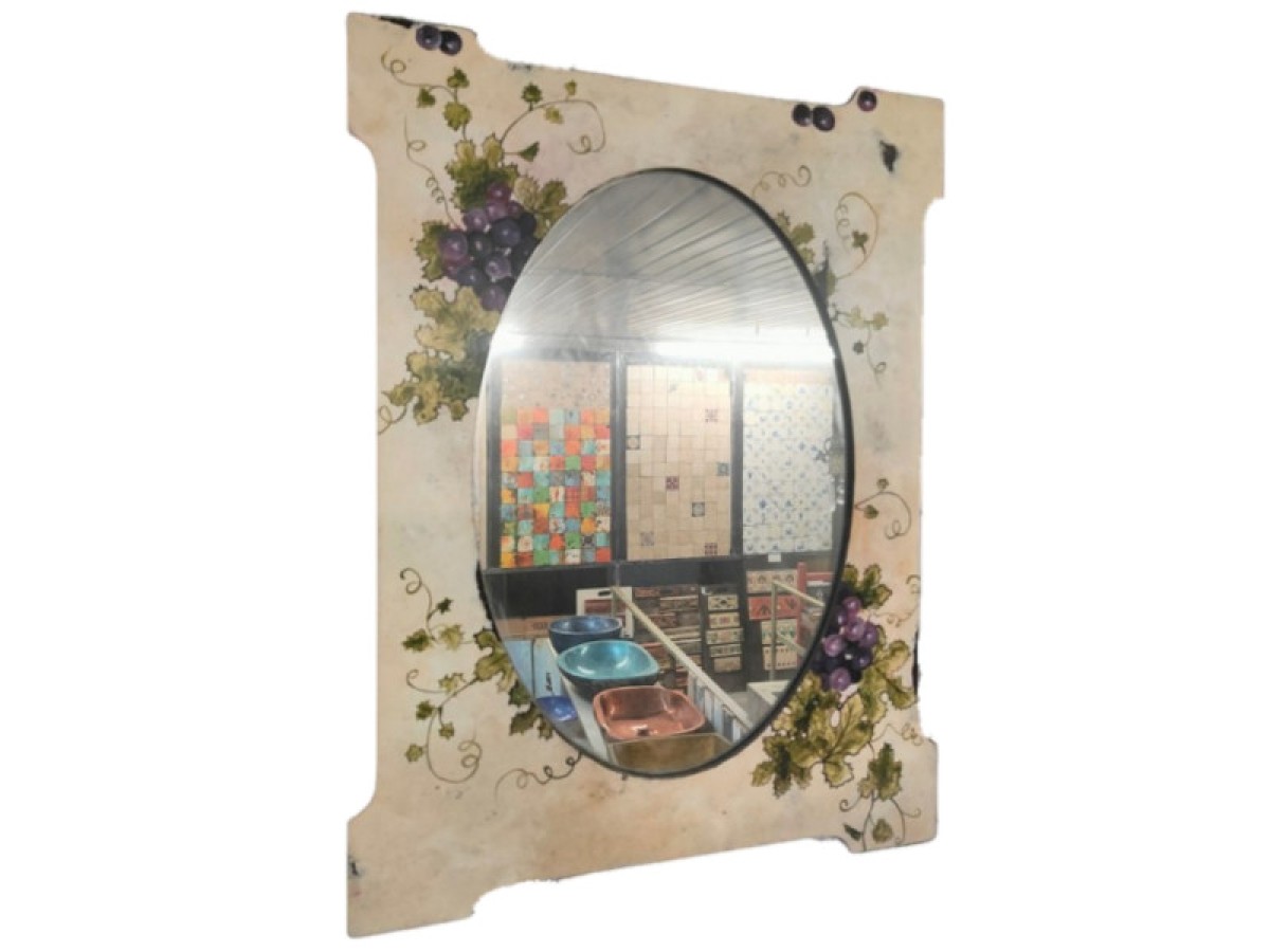 Καθρέφτης Ξύλινος ζωγραφικός χειροποίητος σε τιμή προσφοράς 90,00 €