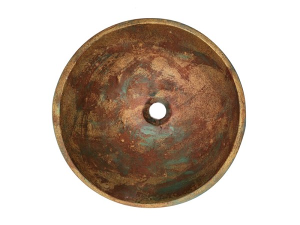 Νιπτήρας Χειροποίητος Μπάνιου με οξείδωση μπρούτζου και μεταλλικό μπλε Προσφορά 130,00€