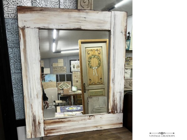 Παλαιωμένος Ξύλινος Τετράγωνος Καθρέφτης 100,00€