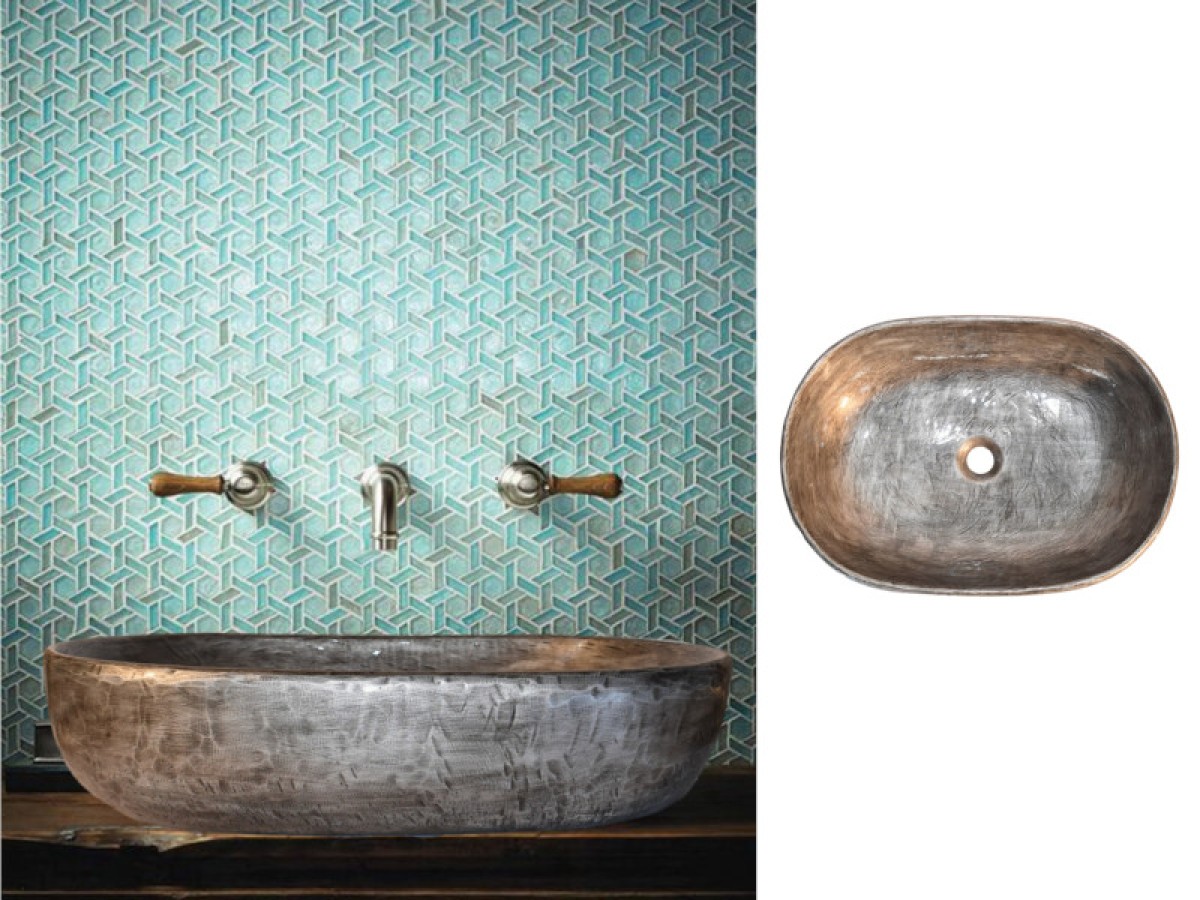 Προσφορά επιτραπέζιος νιπτήρας χειροποίητος οβάλ Νίκελ 200,00€