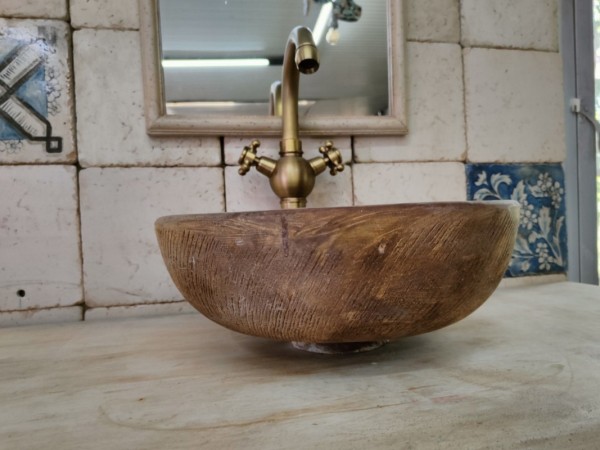 Χειροποίητος Νιπτήρας Μπάνιου Φυσική Σκουριά Σε Τιμές Προσφοράς 90,00 €