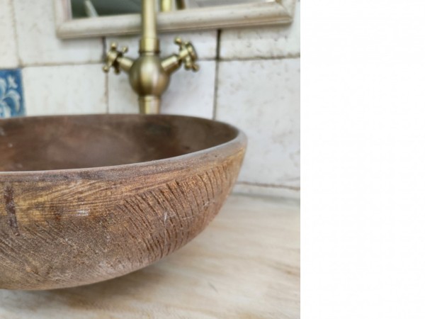 Χειροποίητος Νιπτήρας Μπάνιου Φυσική Σκουριά Σε Τιμές Προσφοράς 90,00 €