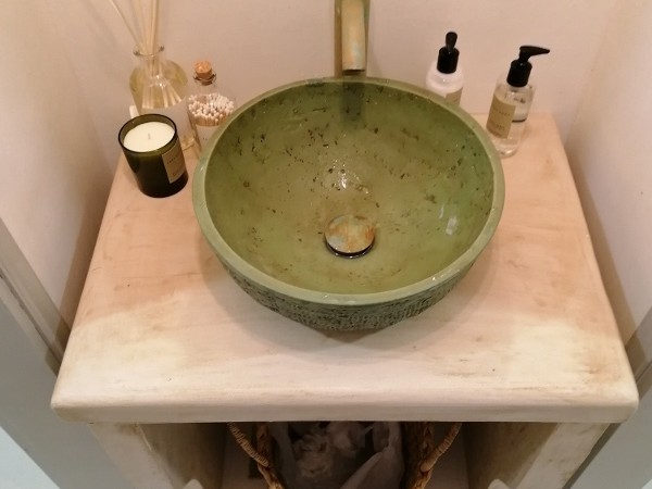 Handmade Solid Travertine Stone Bathroom Furniture Neda