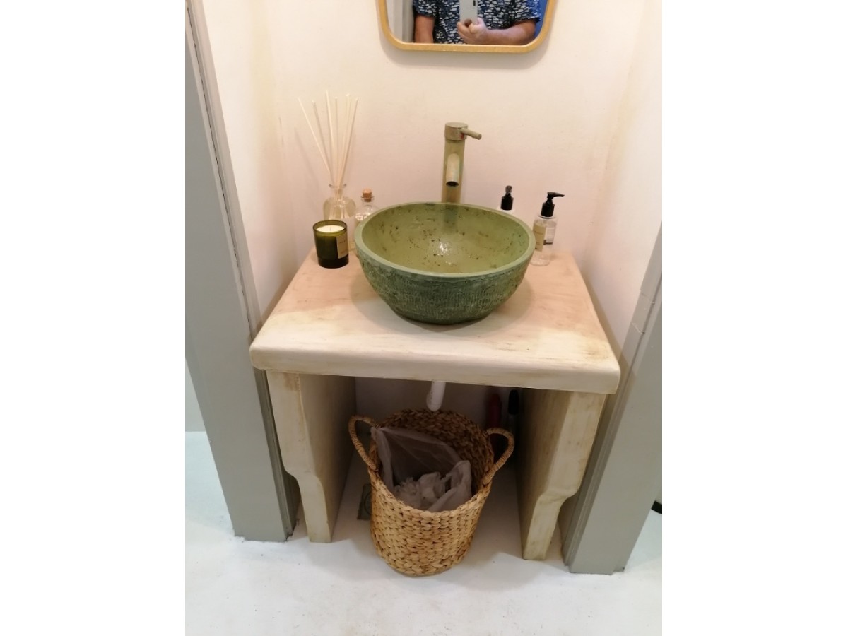 Handmade Έπιπλο Μπάνιου Μασίφ Πέτρα Τραβερτίνο Νέδα