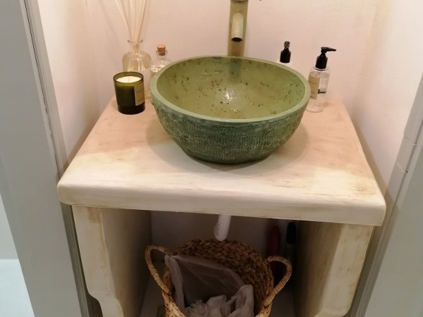 Handmade Solid Travertine Stone Bathroom Furniture Neda