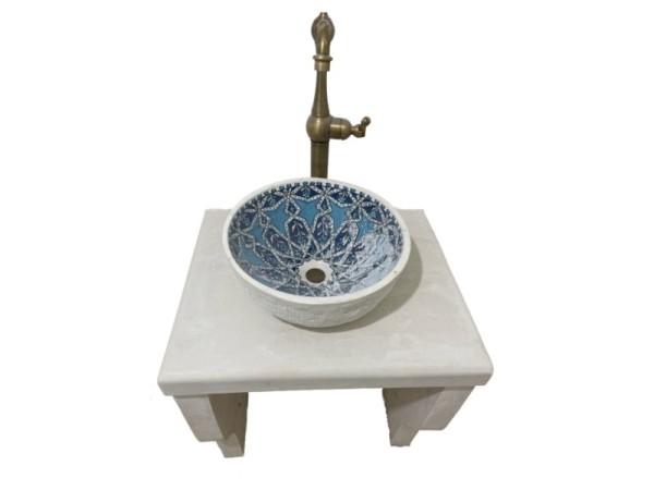 Handmade Solid Travertine Stone Bathroom Furniture Neda