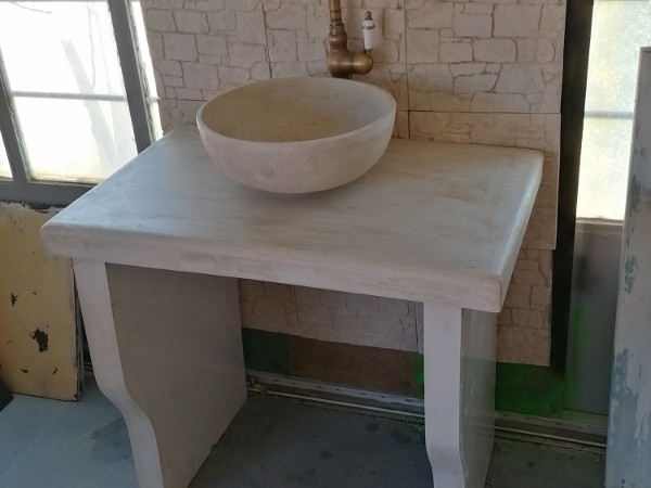 Handmade Solid Travertine Stone Bathroom Furniture Neda