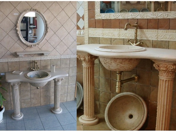 Χειροποίητη Κονσόλα Νιπτήρα Μπάνιου Δίας.