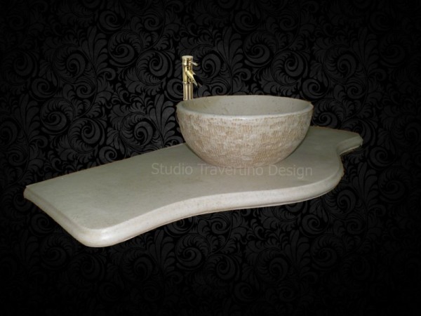 Handmade consoles travertine counters Bathroom Philip washbasins