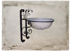 Sinks hydra handmade rustic wall with metal bases