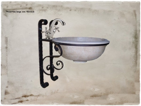 Sinks hydra handmade rustic wall with metal bases