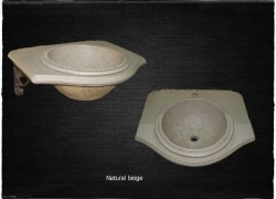 Stone rustic bathroom furniture extreme Tinos composition.