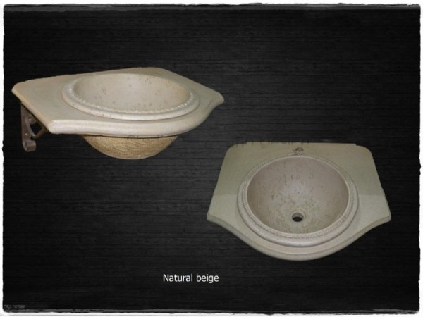 Stone rustic bathroom furniture extreme Tinos composition.