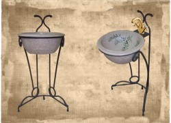 Membership bath rustic floor washbasin Theon Patra.