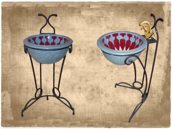 Membership bath rustic floor washbasin Theon Patra.