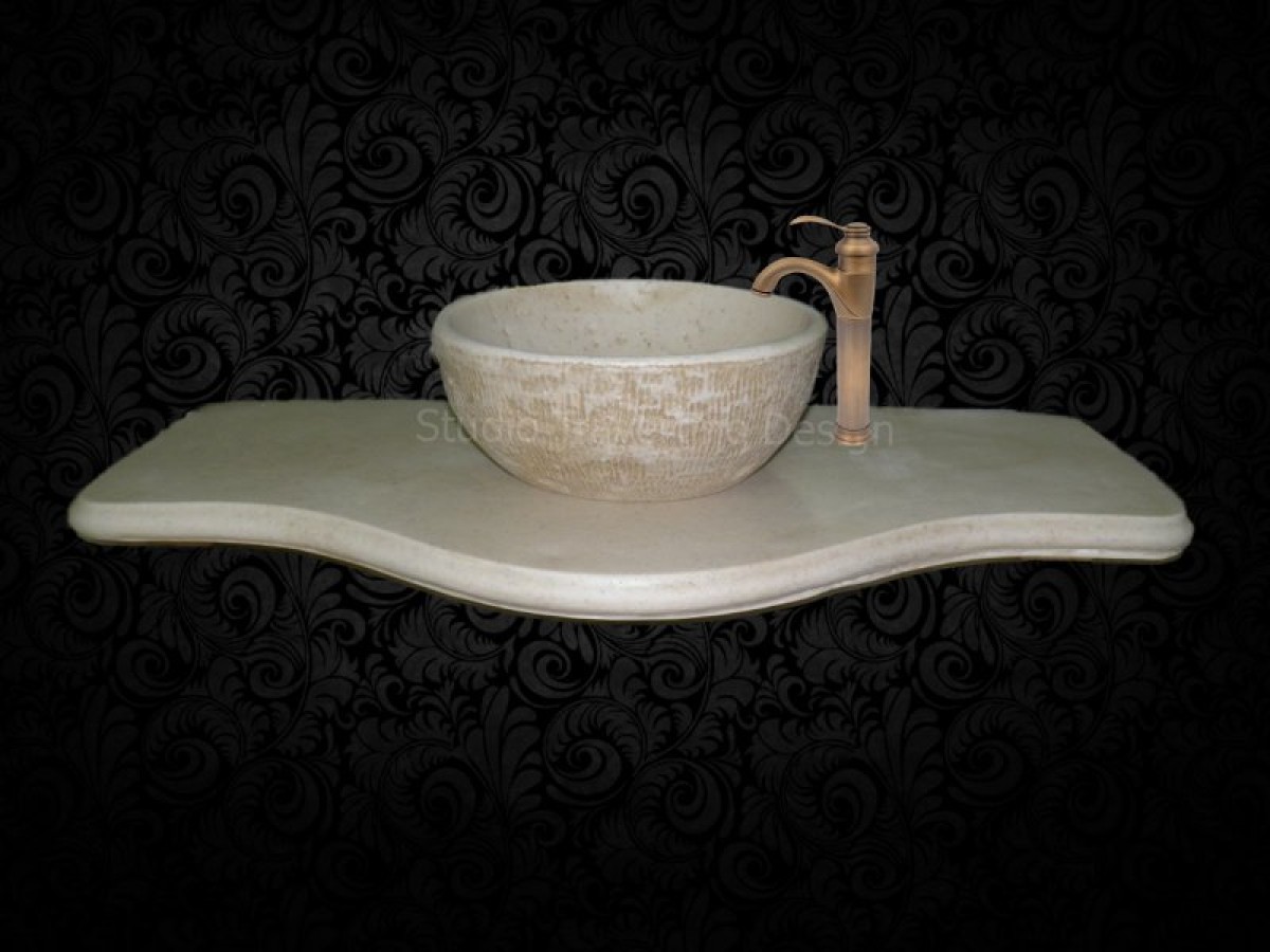 Handmade consoles travertine counters Bathroom Philip washbasins