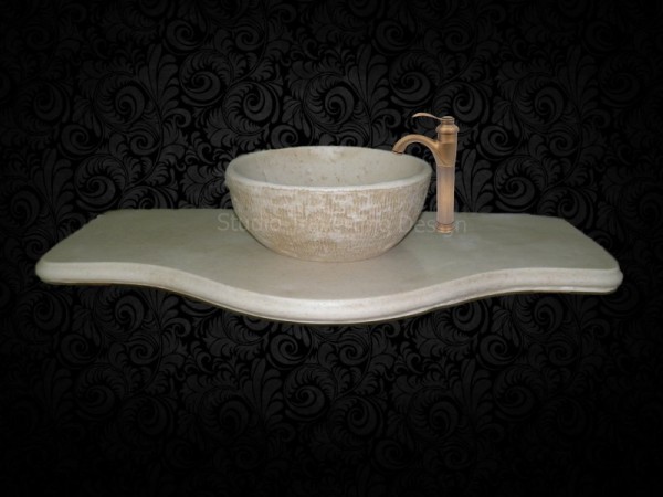 Handmade consoles travertine counters Bathroom Philip washbasins