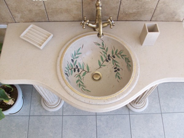 Χειροποίητη Κονσόλα Νιπτήρα Μπάνιου Δίας.