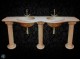 Handmade ancient bathroom furniture console Alexander with two sinks