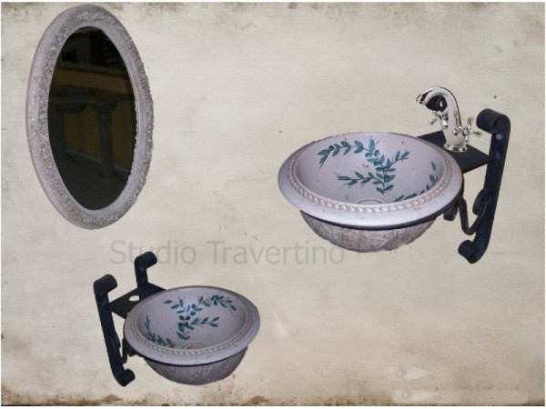 Handmade wc sinks with metal wall bases tower.